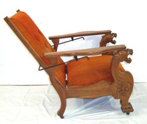 160A: Mahogany Lion Head Morris Chair - 160A: Mahogany Lion Head Morris Chair