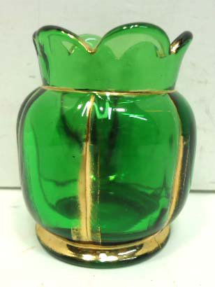 EAPG Green X-Ray Toothpick Holder: 2 7/8" T