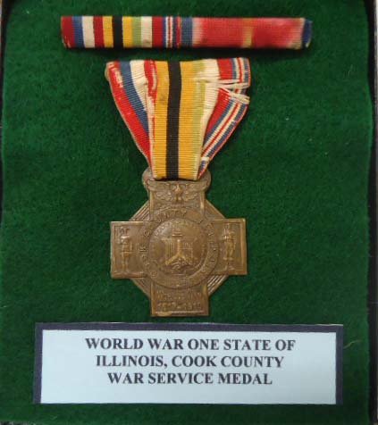 WWI Cook County War Service Medal: 3"
