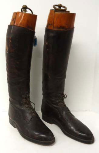 WWII Officers Boots: 17 1/2" T