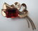 298: 4" Vtg. BROOKCRAFT, Vermeil Sterling Brooch