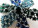 312: Vtg. Cobalt, Ice Blue, Emerald Chaton Brooch - 3