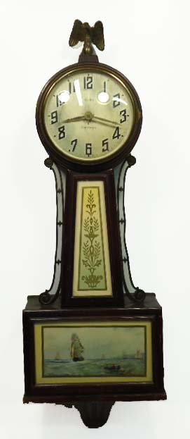 New Haven Banjo Clock: 29", Works Have Been Removed from Clock but are Included