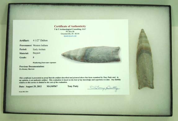 4 1/2" Dalton Point C.O.A.: 4 1/2" C.O.A. Ex Ken Barrow