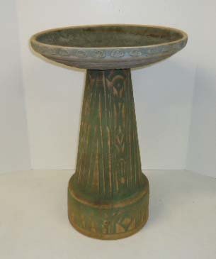 Pottery Bird Bath: 22 1/4"T x 15 1/2"W