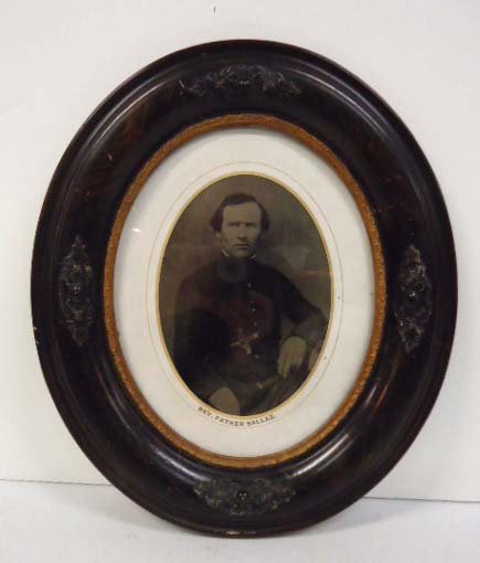 Large Civil War Tin Type: Civil War Chaplain Rev. Father Sallaz 14 1/4"T x12 1/4"W