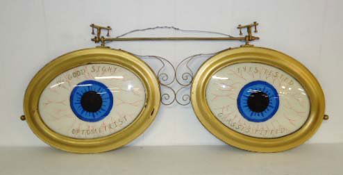 Repurposed Material Eyeglass Adv. Sign: 55"L x 20 1/2"T