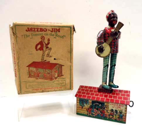 Unique Jazzbo Jim Orig. Box: Works, 10"T