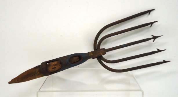 Hand Forged Eel Gig: 13" L x 5" W