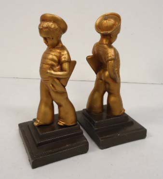 Frankart Bookends: 7"T