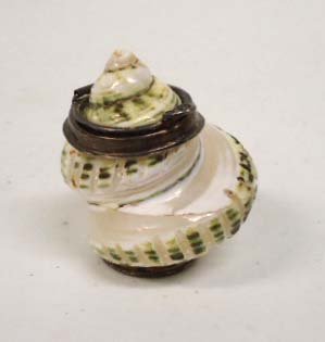 Snail & Silver Pill Box: 2"T