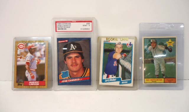 4 Rookie Cards: 1961 Ray Rippelmeyer, 1987 Barry Larkin, 1990 Larry Walker, 1986 Jose Canseco