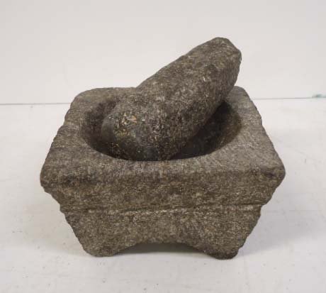 Stone Grinding Bowl & Pestle: 2pc.