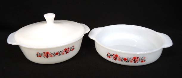 2pc Fire King Primrose Casseroles: 2pc