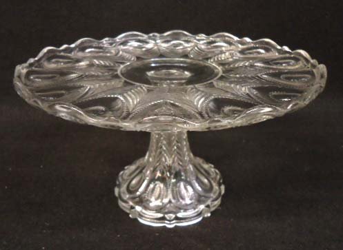 Peacock Feather Cake Stand: By US Glass also called Georgia 8 1/2"