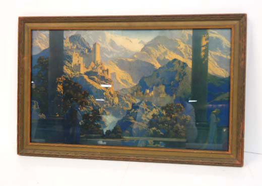 Maxfield Parrish Print "Romance": Signed House of Art From The Knave of Hearts. Orig. frame. 16 1/2" x 26"