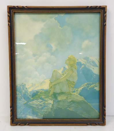 Maxfield Parrish Print "Morning": Orig. Frame. 13" x 16"