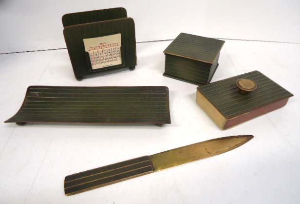 Bradley & Hubbard Desk Set: 5pc