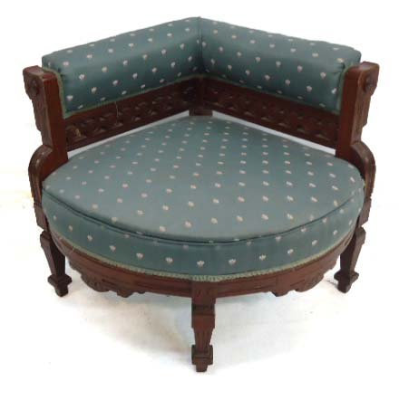 Vict. Corner Chair: 23 1/2"T x 23"