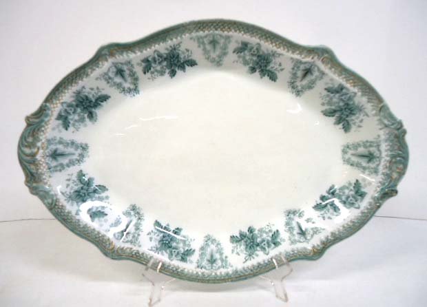 Flow Blue Platter: Brussels" 17 1/2" x 11 3/4