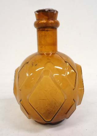 Amber Glass Fire Extinguisher: Marked NHS 7 1/4" x 4 1/2"