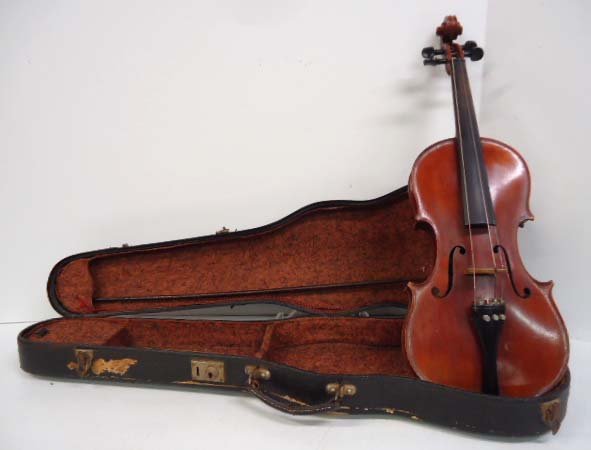 Violin in Case: 23 1/2"L
