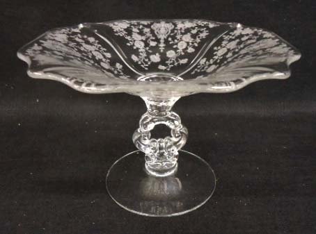 Cambridge Rosepoint Compote: 5"T