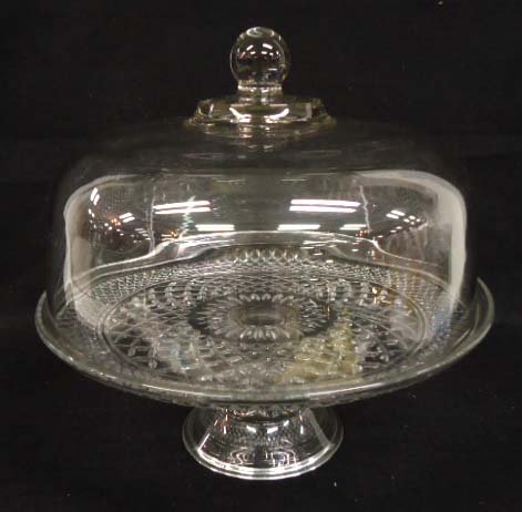 EAPG Cake Stand w/ Dome: 11"T