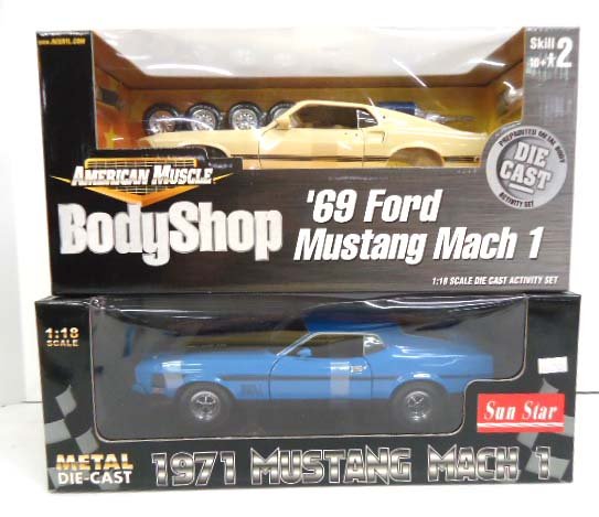 2 Die Cast 1:18 Cars NIB: 1969 Mustang Mach I & 1971 Mustang Mach I