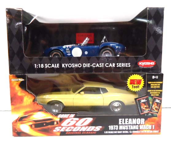 2 Die Cast 1:18 Cars NIB: Shelby Cobra & 1973 Mustang Mach I "Gone in 60 Seconds"