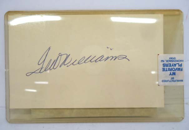 Ted Williams Autograph: COA Myst-O-Graph 3" x 5"