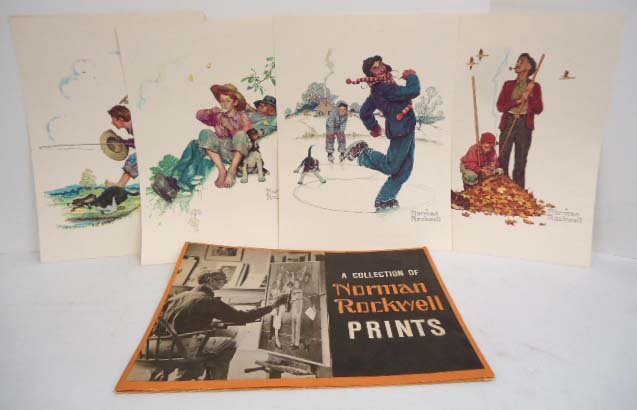Norman Rockwell Folio by Gen. Tire: 4 Prints, An Adv. Promotion by General Tire 12" x 16"