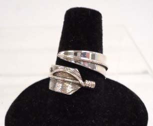 S.S. Feather Ring: Chris Charlie Navajo Sterling