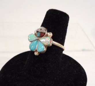 S.S. Inlay Sunface Ring: Size 6 Joann Coce yate Zuni Sterling