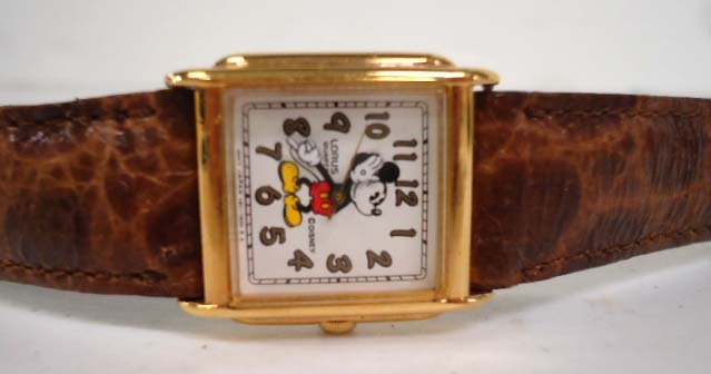 Mickey Mouse Wrist Watch: 1 1/8" Face