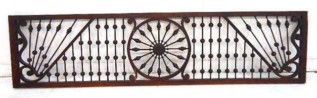 Oak Stick & Ball Fretwork: 15" x 60 1/4" Orig. Finish