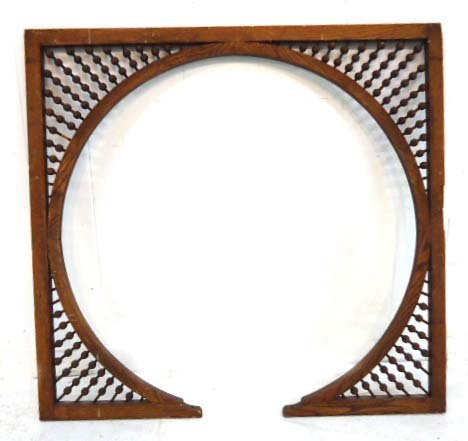 Oak Stick & Ball Fretwork: 37 1/2" x 39"