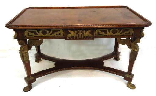 Fr. Table w/ Bronze Ladies: 23"T x 37" x 19 1/2"