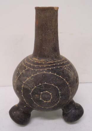 Indian Footed Bottle: 9"T x 6 1/2"W
