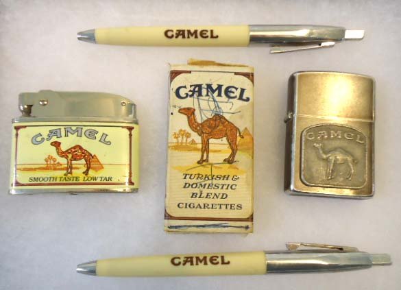 Lot Camel Cigarette Adv. Items: Inc. Zippo Lighter 2 1/4" - 5"