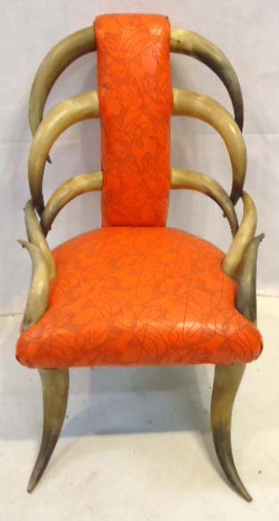 Ladder Back Vict. Horn Chair: 35"T x 22"W x 19"D