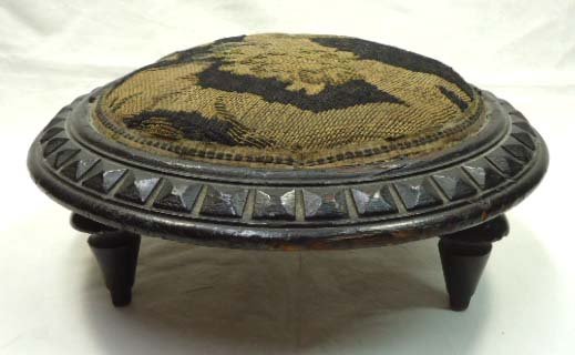 Vict. Footstool: 12"W x 5 1/2"T