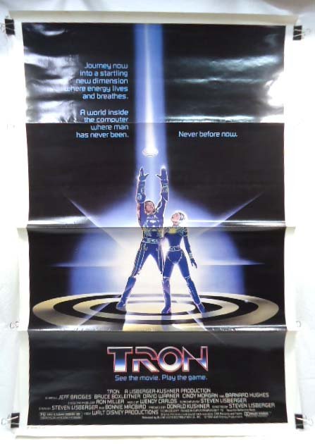 Tron Movie Poster: 1982 Walt Disney Production 27" x 41"