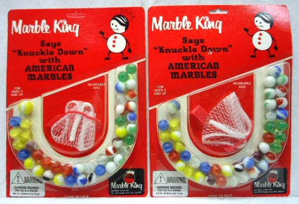 2 Pkgs Marble King Marbles NIB: 8" x 11" Package