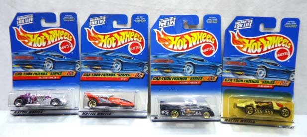 Hot Wheels Car-Toon Friends NIP: 1998 Complete 4 Car Set