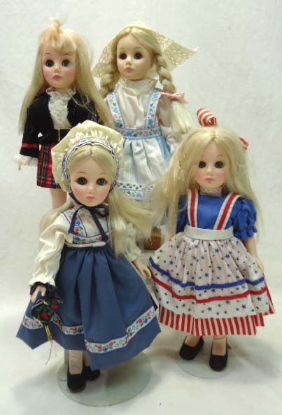 4 Effanbee Dolls: 11"T Dolls