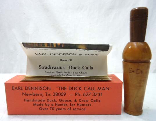 Earl Dennison Duck Call N.O.S.: 6 1/8" L
