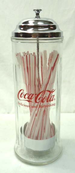 Coca Cola Straw Holder- Modern: 11" T