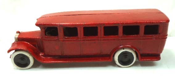 Cast Iron 14 Window Bus: 10 1/2" L - Probably 1950's or 60's - AG Skoglund & Olsan