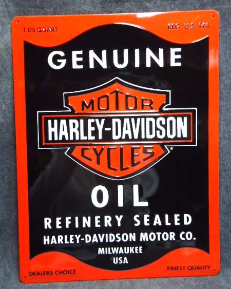 Tin Harley Davidson Adv. Sign: Modern 17" x 13"